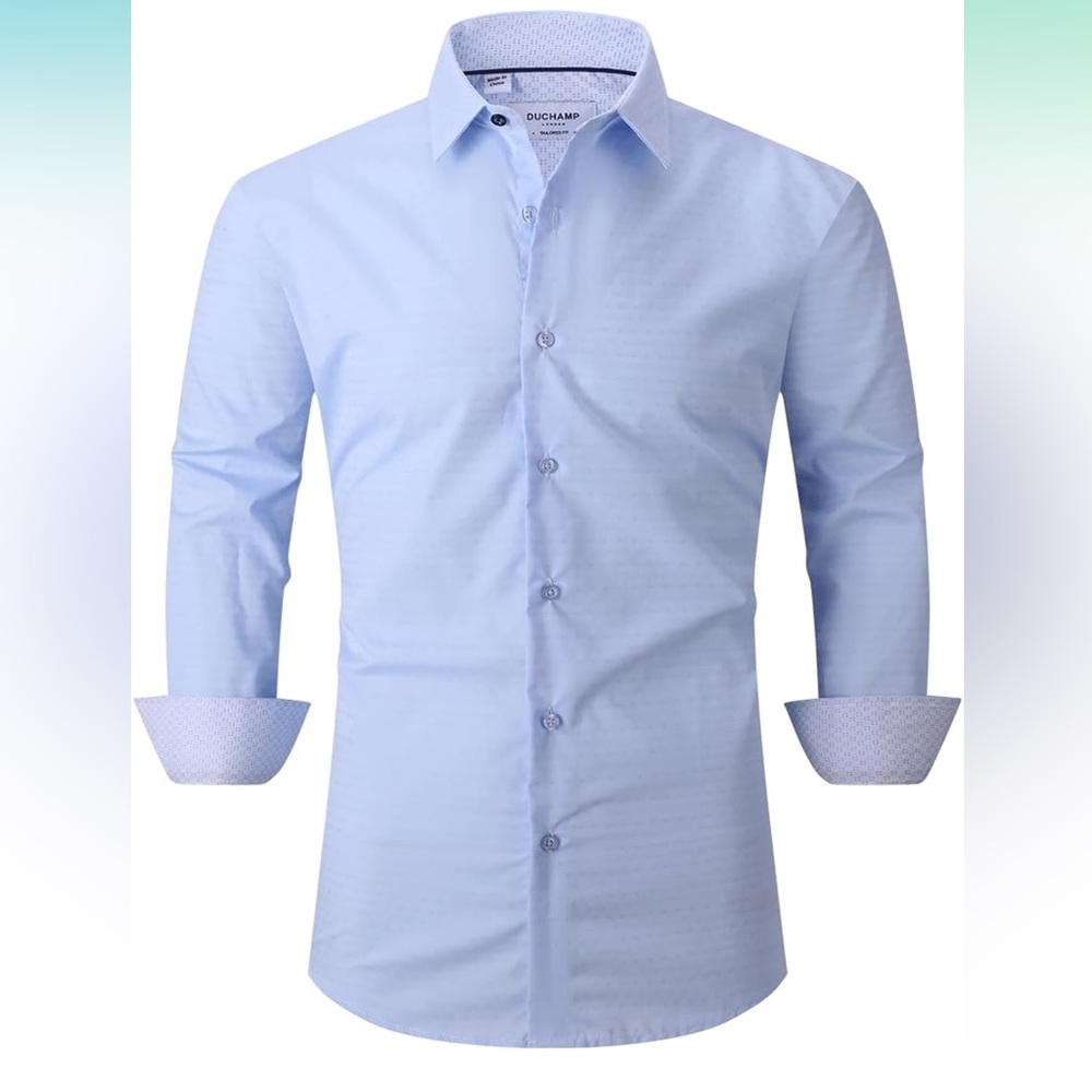 NWT Duchamp London Textured Dot Dress Shirt, Size M
